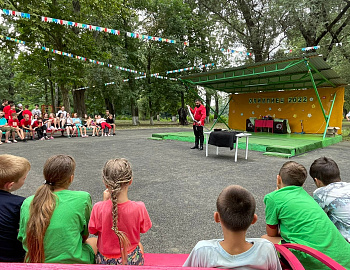 Казаки в гостях у ребят из лагеря «Олимпиец» Белореченского района